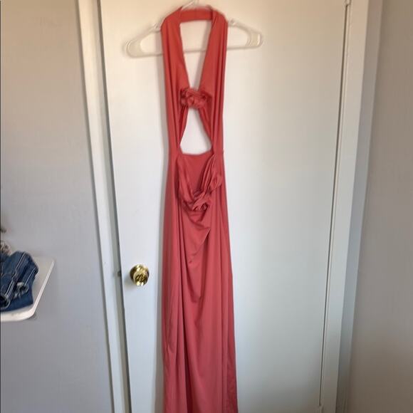 MAYGEL CORONEL Vaupes Dress in Tropical Pink Coral Halter Maxi Dress - Picture 10 of 13